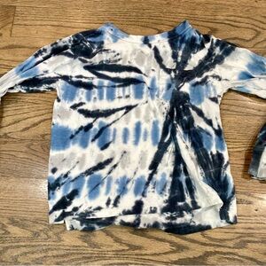 Kids Sovereign Code Tie-Dye Long Sleeve Shirt - Blue, Navy & White